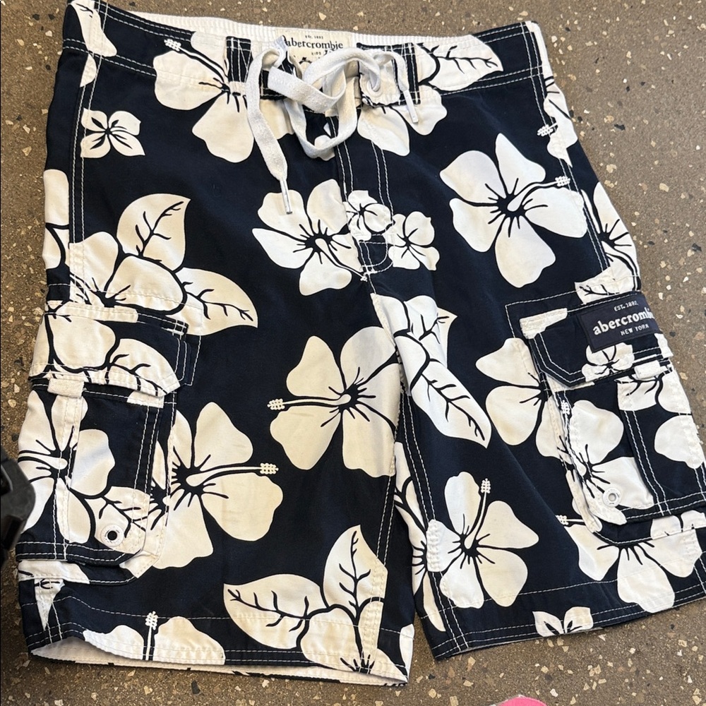 Abercrombie & Fitch Boys Navy Floral Board Shorts